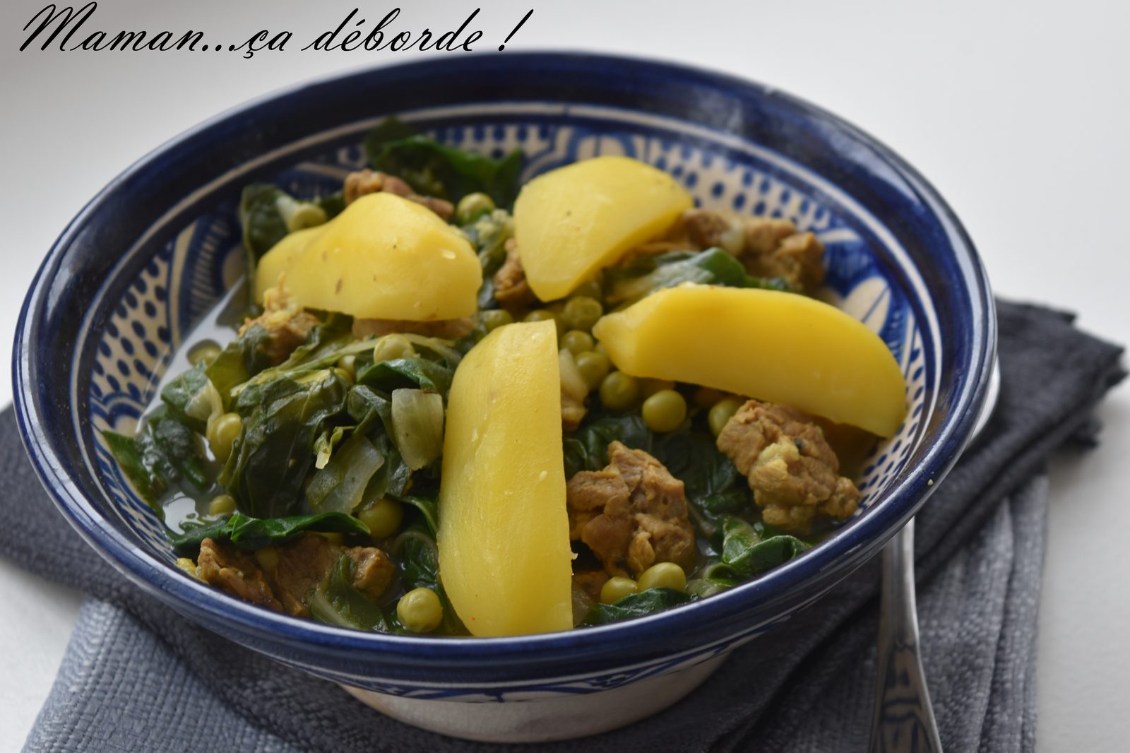 Tajine d'agneau aux blettes et petits pois