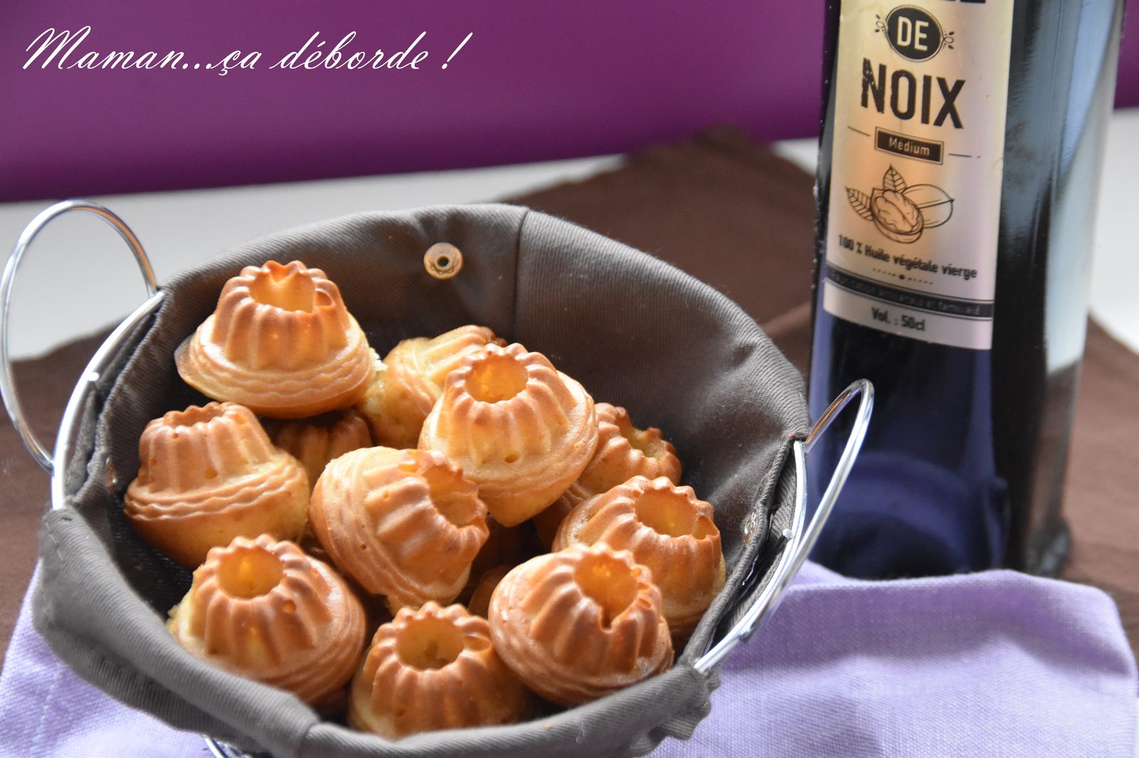 Minis cakes chèvre, miel et noix