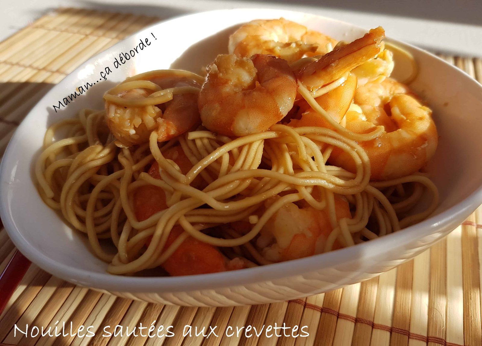 Nouilles sautées aux crevettes