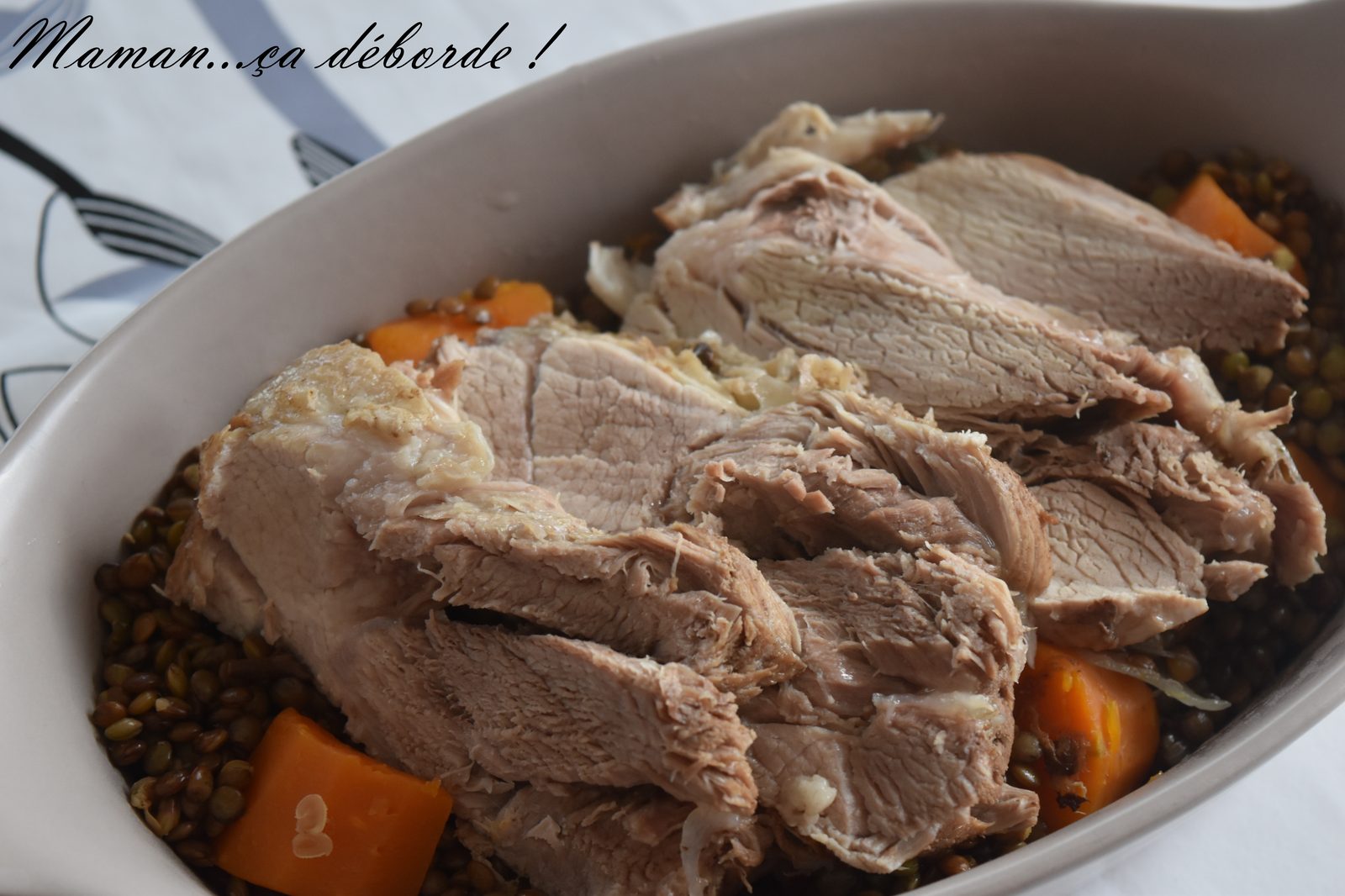 Palette de porc aux lentilles