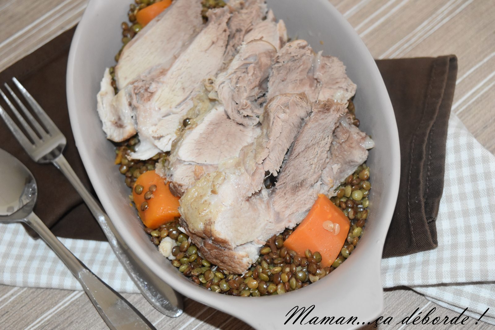 Palette de porc aux lentilles