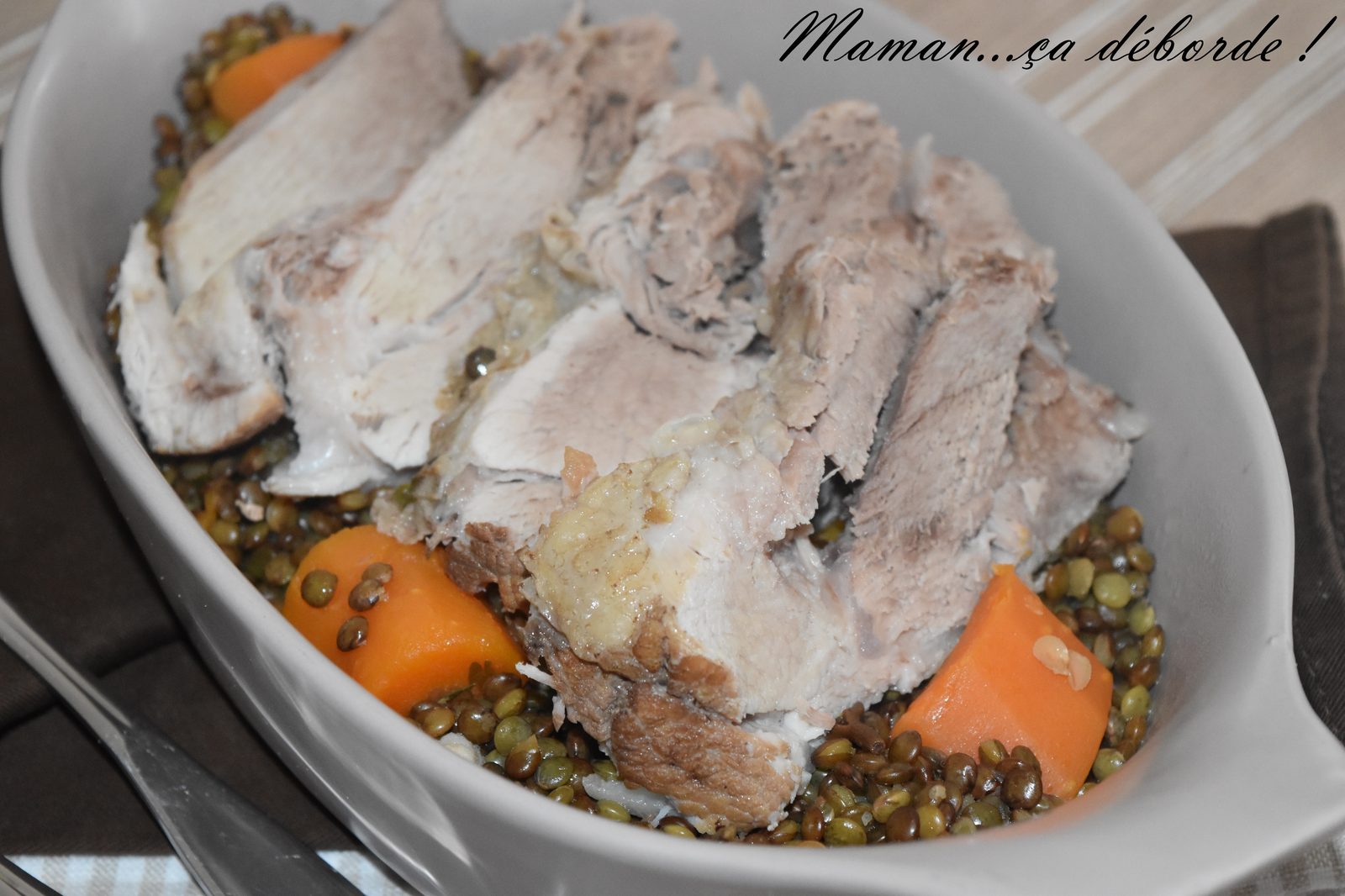 Palette de porc aux lentilles