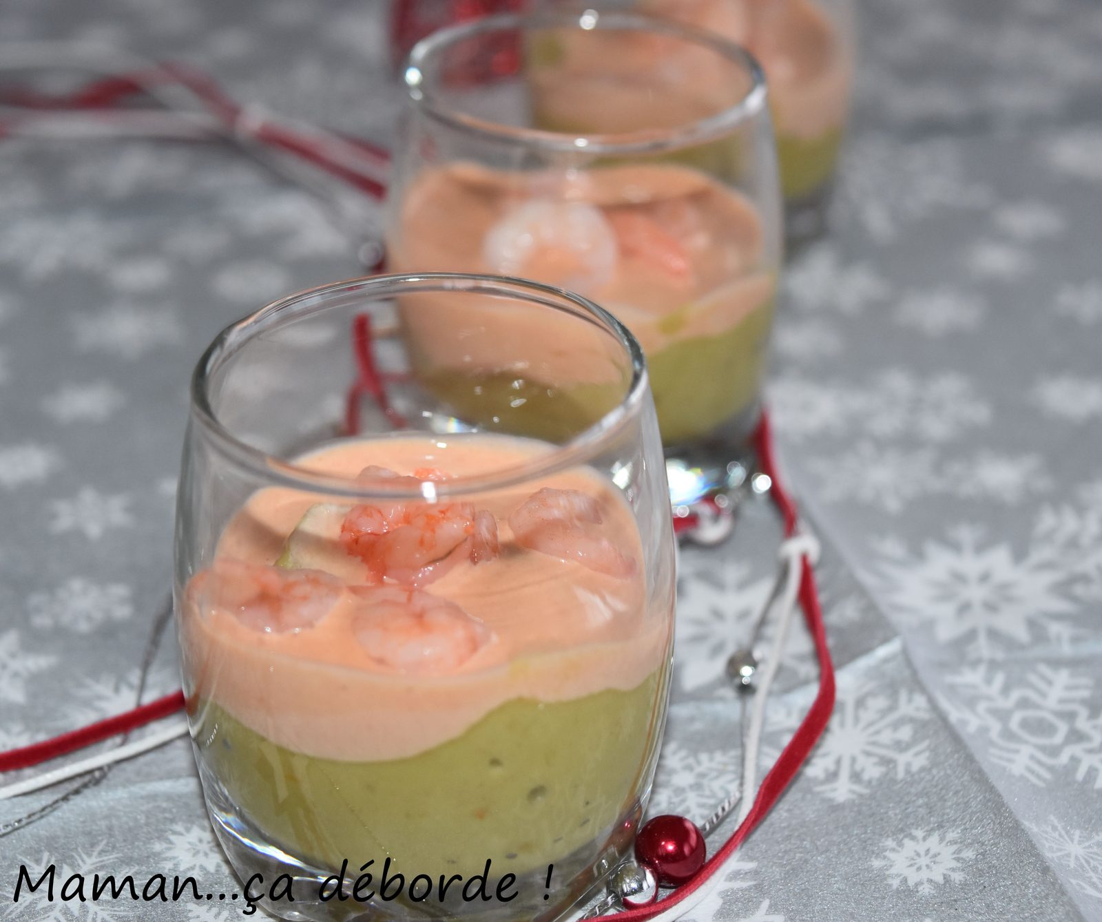 Verrine avocat, crevette sauce cocktail